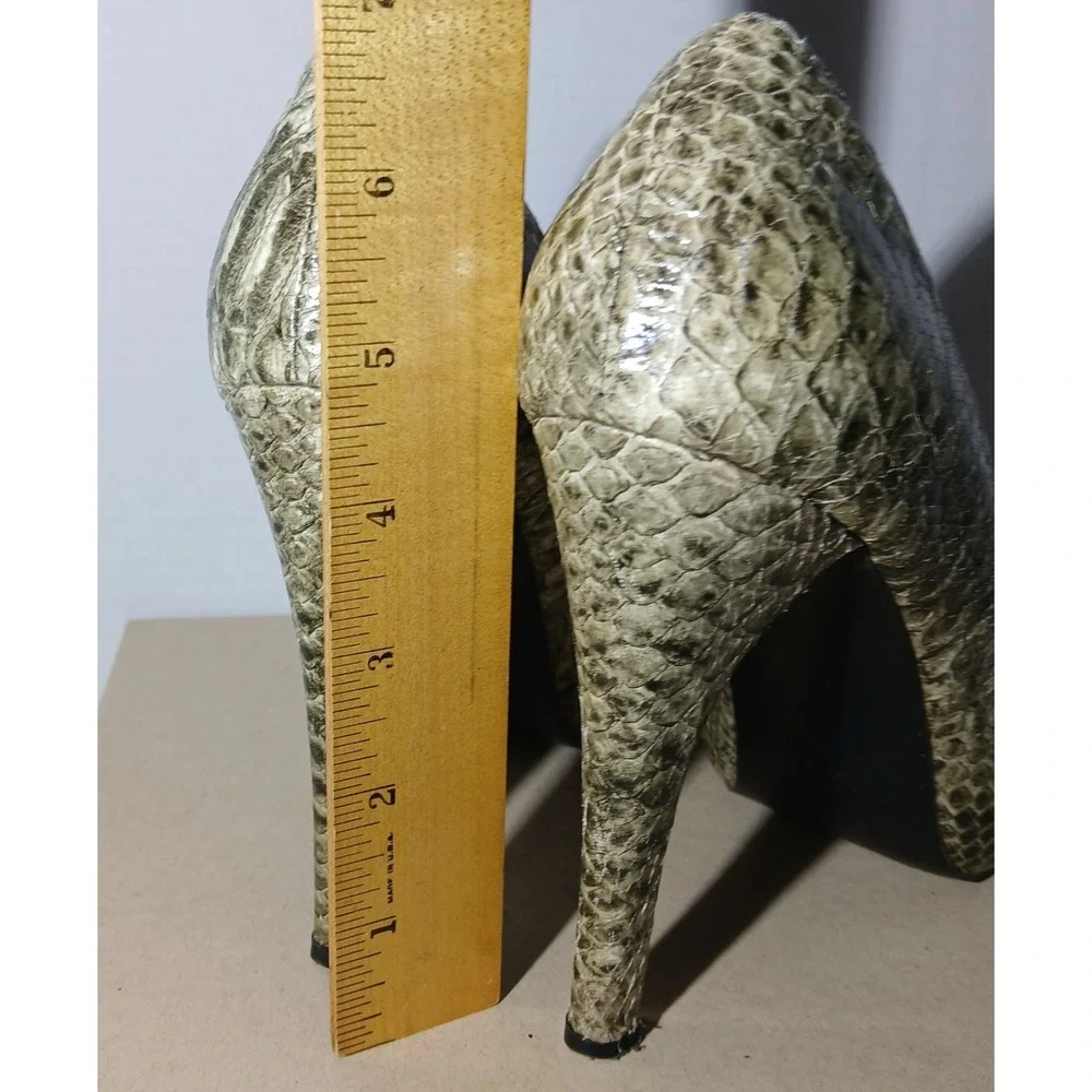 Snake Skin Black & Gray Print Penny Loves kenny‎ 5' Stilleto Heels Size 7 #1352